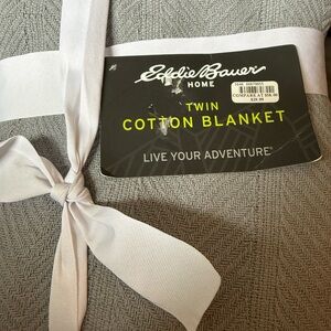 Eddie Bauer Gray Cotton Twin Blanket